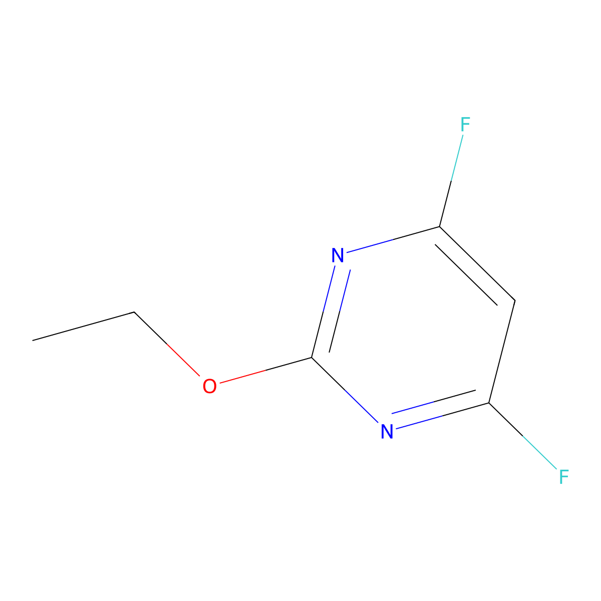 2-Ethoxy-4,6-Difluoropyrimidine molecular structure, CAS 166524-65-8