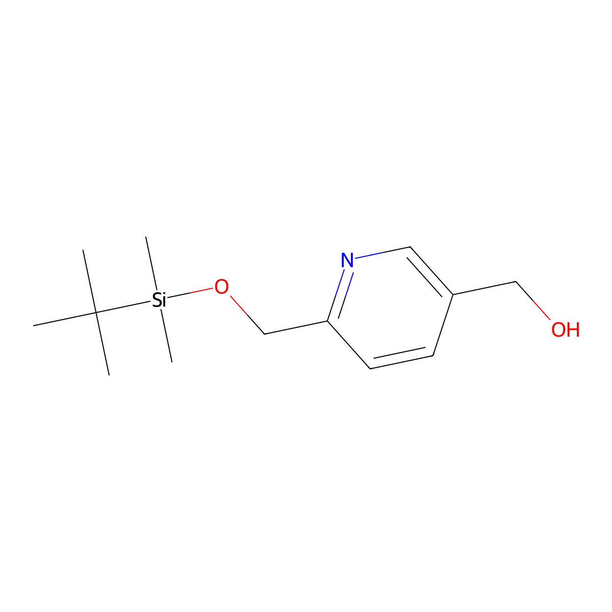 (6-(((Tert-butyldimethylsilyl)oxy)methyl)pyridin-3-yl)methanol molecular structure, CAS 166525-55-9