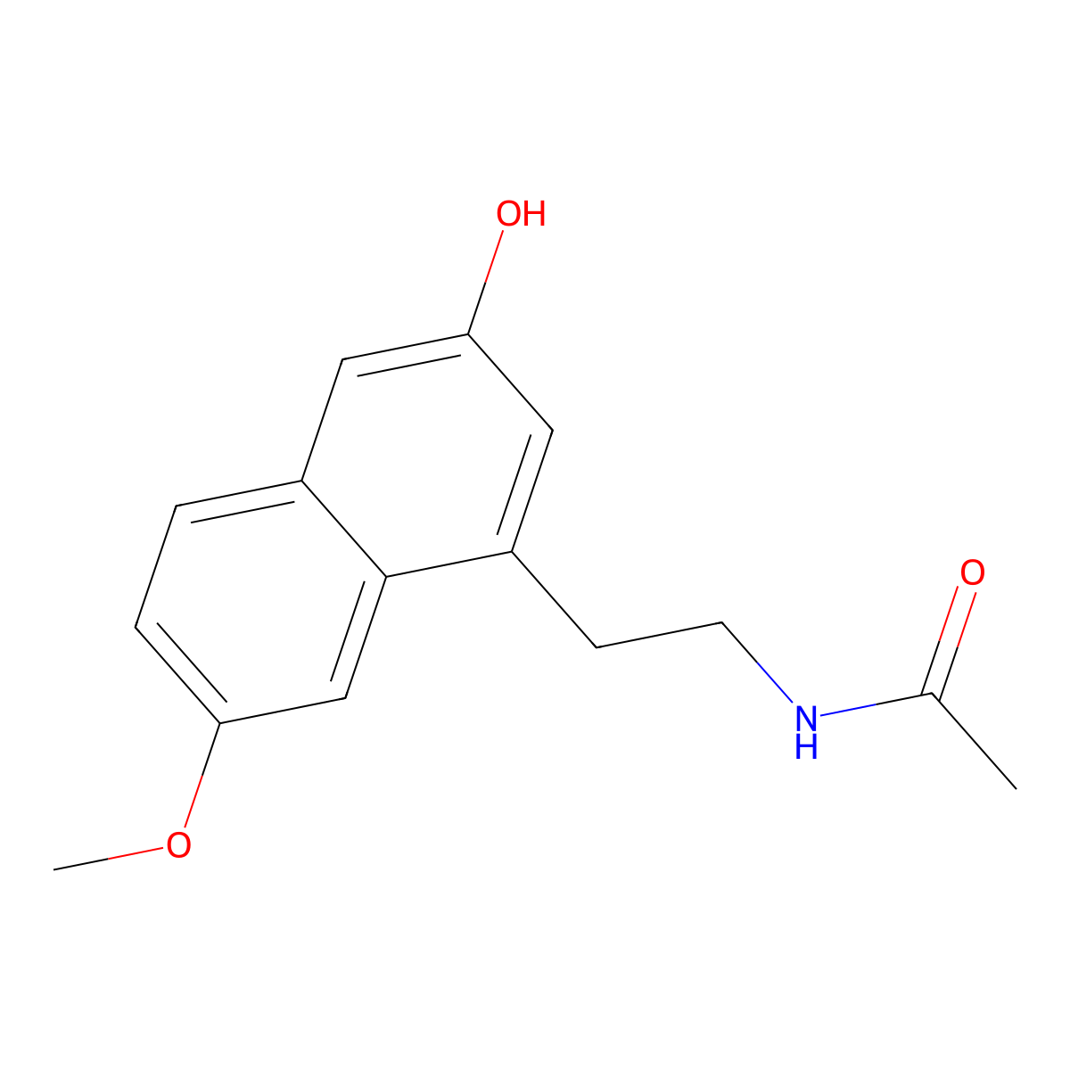 N-(2-(3-hydroxy-7-methoxynaphthalen-1-yl)ethyl)acetamide molecular structure, CAS 166526-99-4