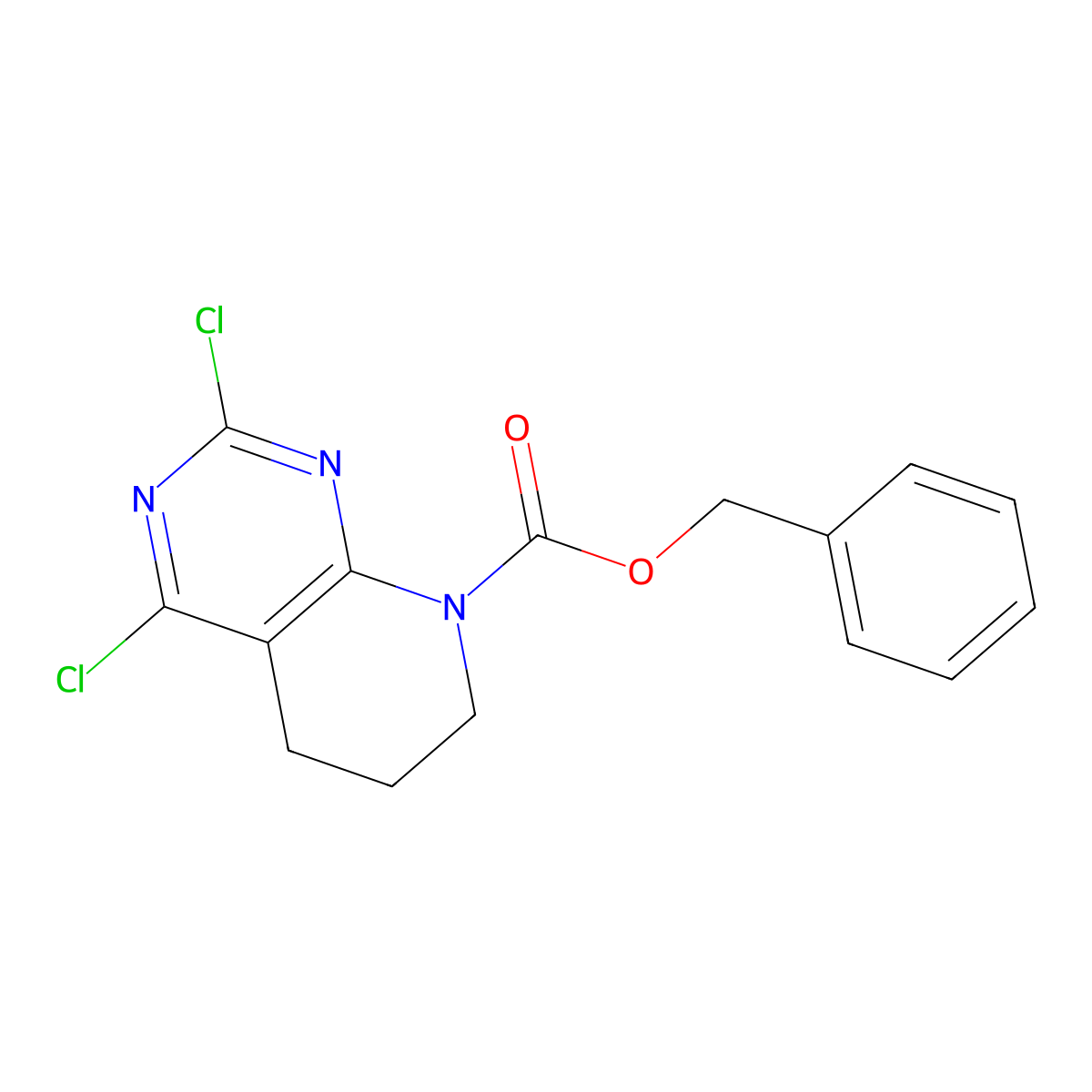 Benzyl 2,4-dichloro-6,7-dihydropyrido[2,3-d]pyrimidine-8(5H)-carboxylate molecular structure, CAS 1665288-67-4