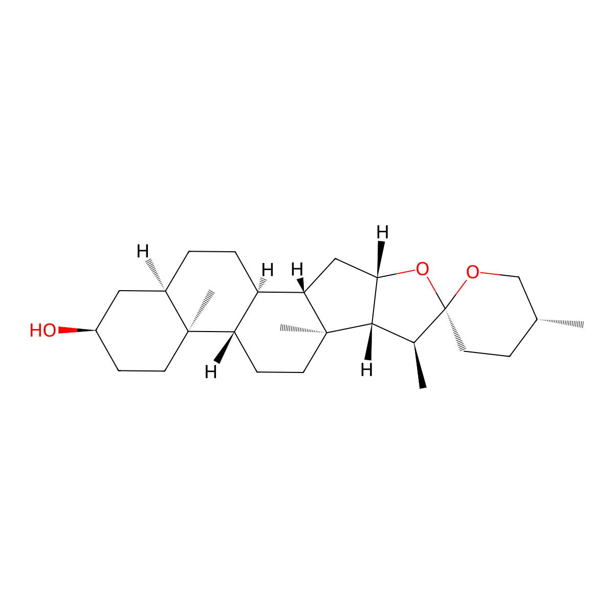 Epismilagenin molecular structure, CAS 16653-88-6