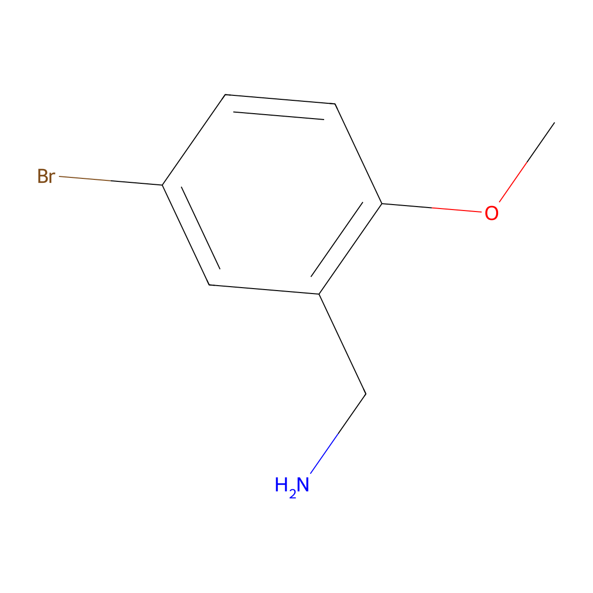 (5-Bromo-2-methoxyphenyl)methanamine molecular structure, CAS 166530-78-5