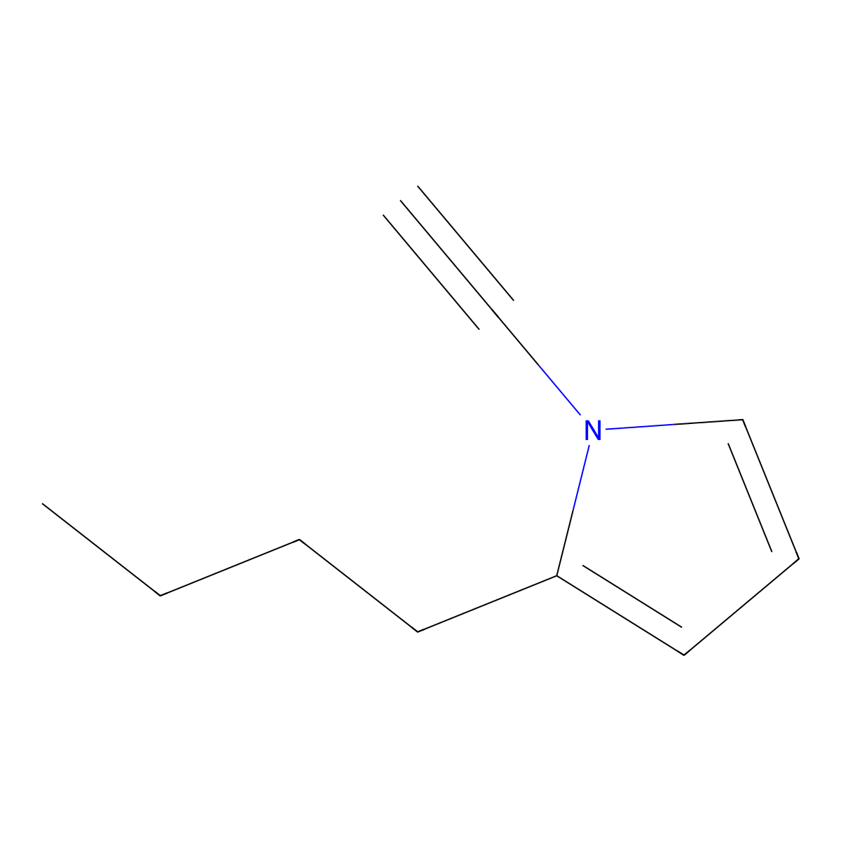 2-Butyl-1-ethynylpyrrole molecular structure, CAS 166543-87-9