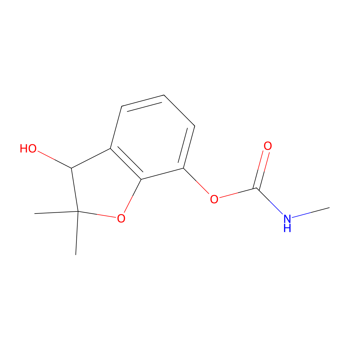 3-Hydroxycarbofuran molecular structure, CAS 16655-82-6