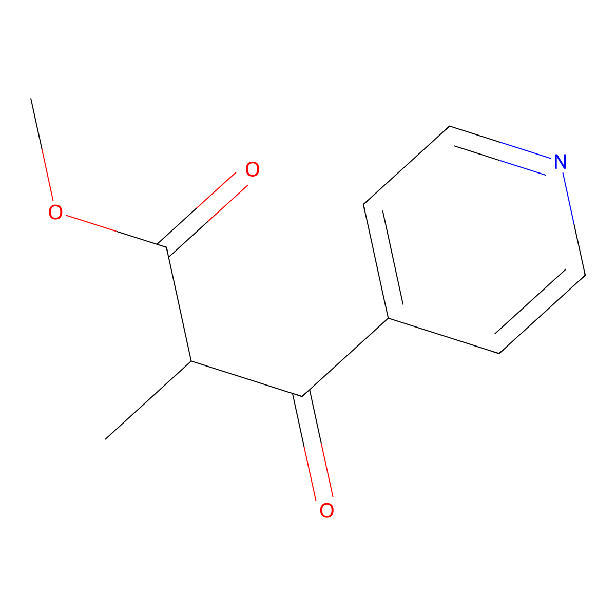 Methyl 2-methyl-3-oxo-3-(pyridin-4-yl)propanoate molecular structure, CAS 16658-70-1