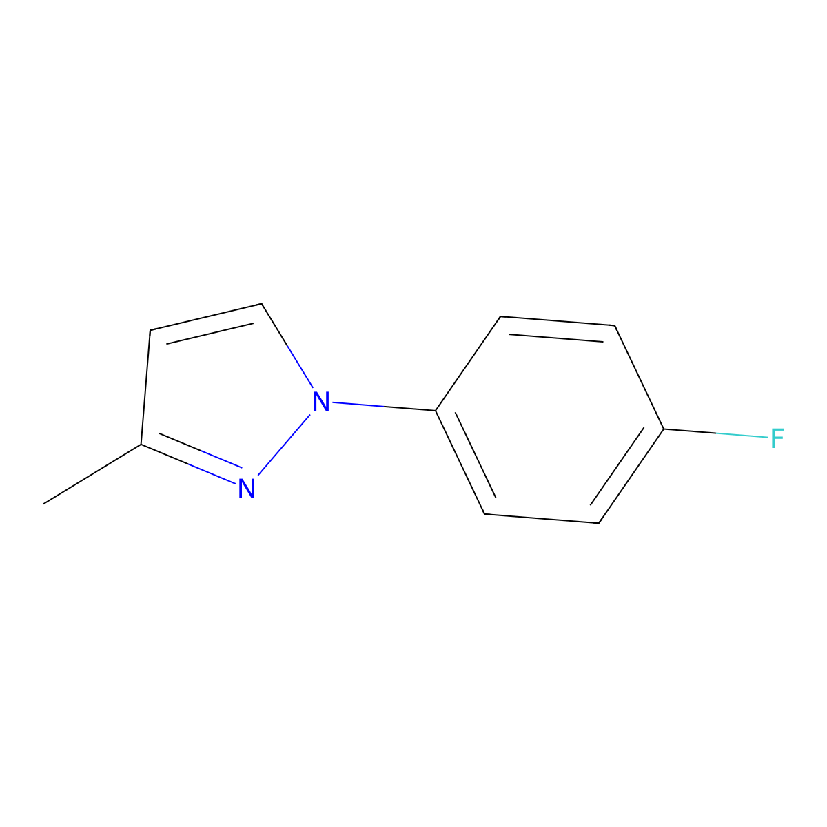 1-(4-fluorophenyl)-3-methyl-1H-pyrazole molecular structure, CAS 166588-10-9