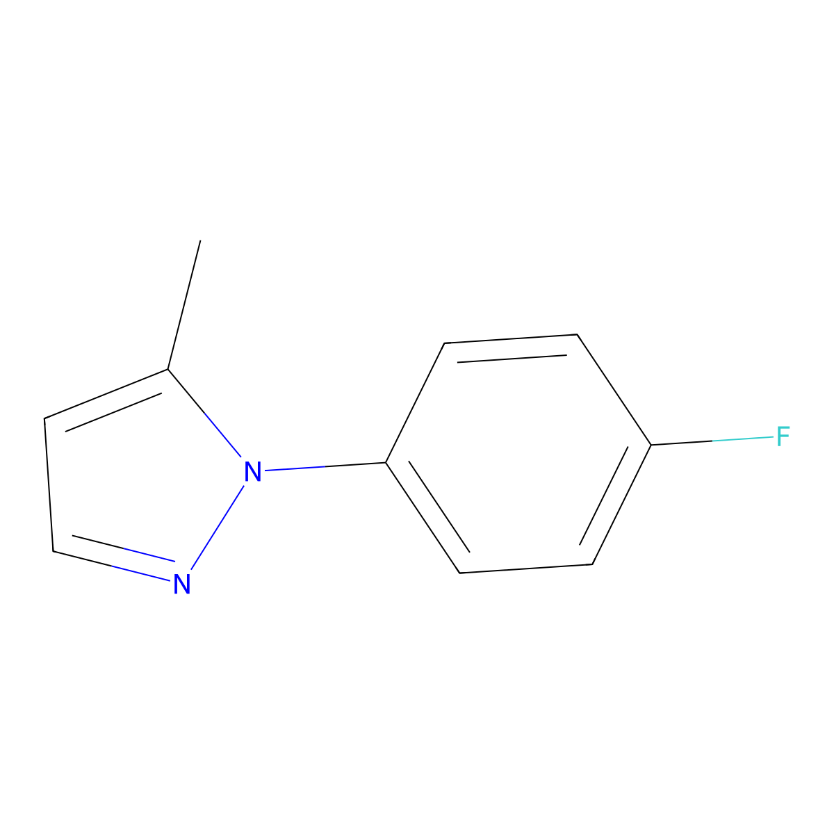 1-(4-fluorophenyl)-5-methyl-1H-pyrazole molecular structure, CAS 166588-11-0