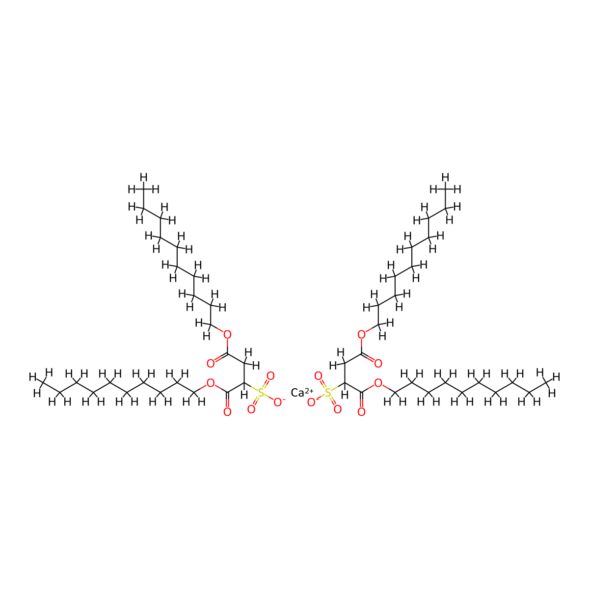 Calcium didecyl sulfosuccinate molecular structure, CAS 16659-50-0