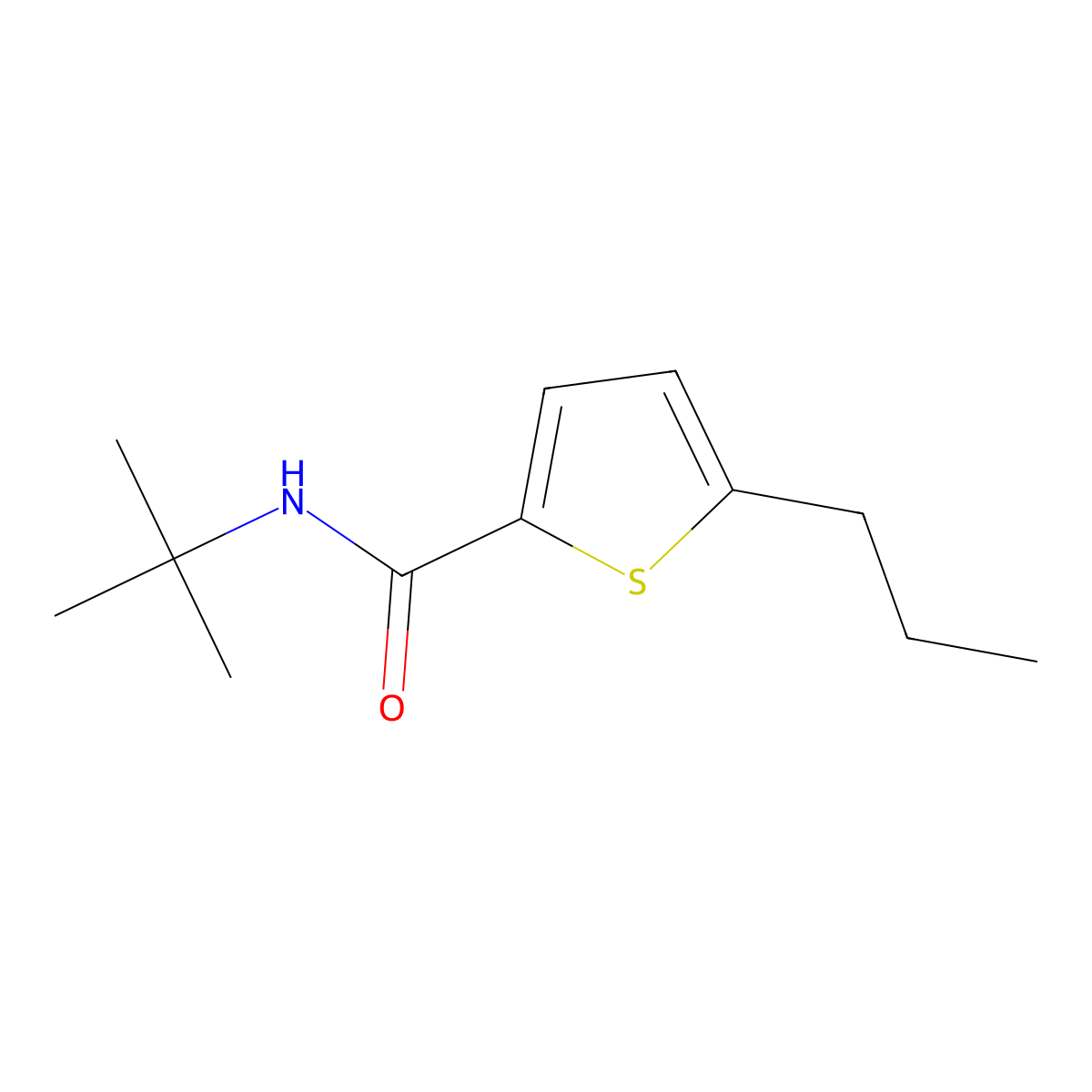 N-tert-butyl-5-propylthiophene-2-carboxamide molecular structure, CAS 166591-29-3