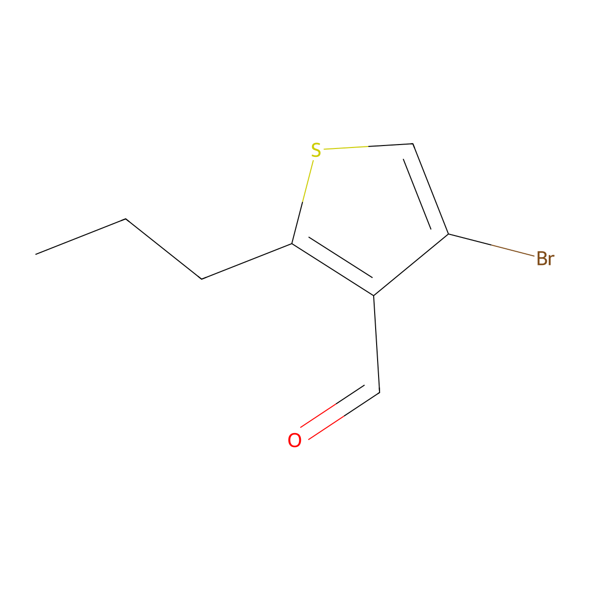 4-Bromo-2-propylthiophene-3-carbaldehyde molecular structure, CAS 166591-55-5