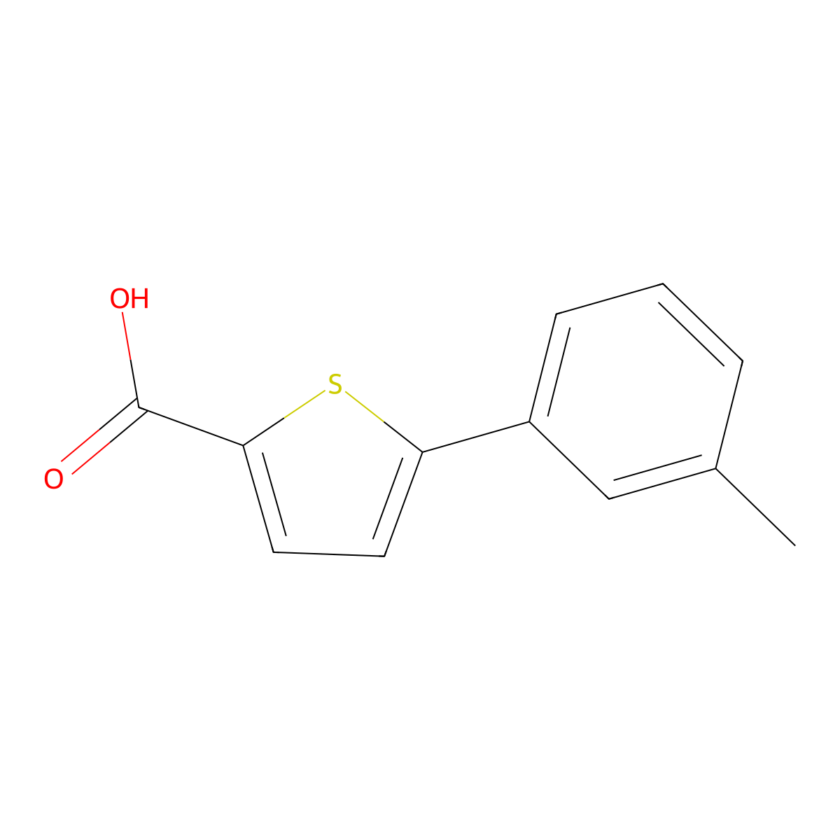 5-(3-Methylphenyl)-2-thiophenecarboxylic acid molecular structure, CAS 166591-62-4