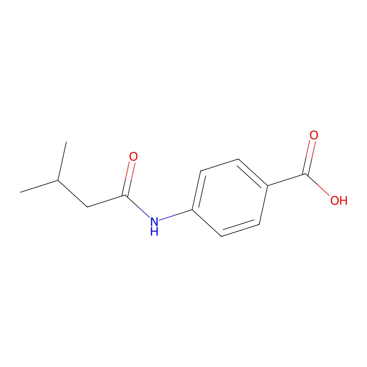 4-[(3-Methylbutanoyl)amino]benzoic acid molecular structure, CAS 166597-81-5