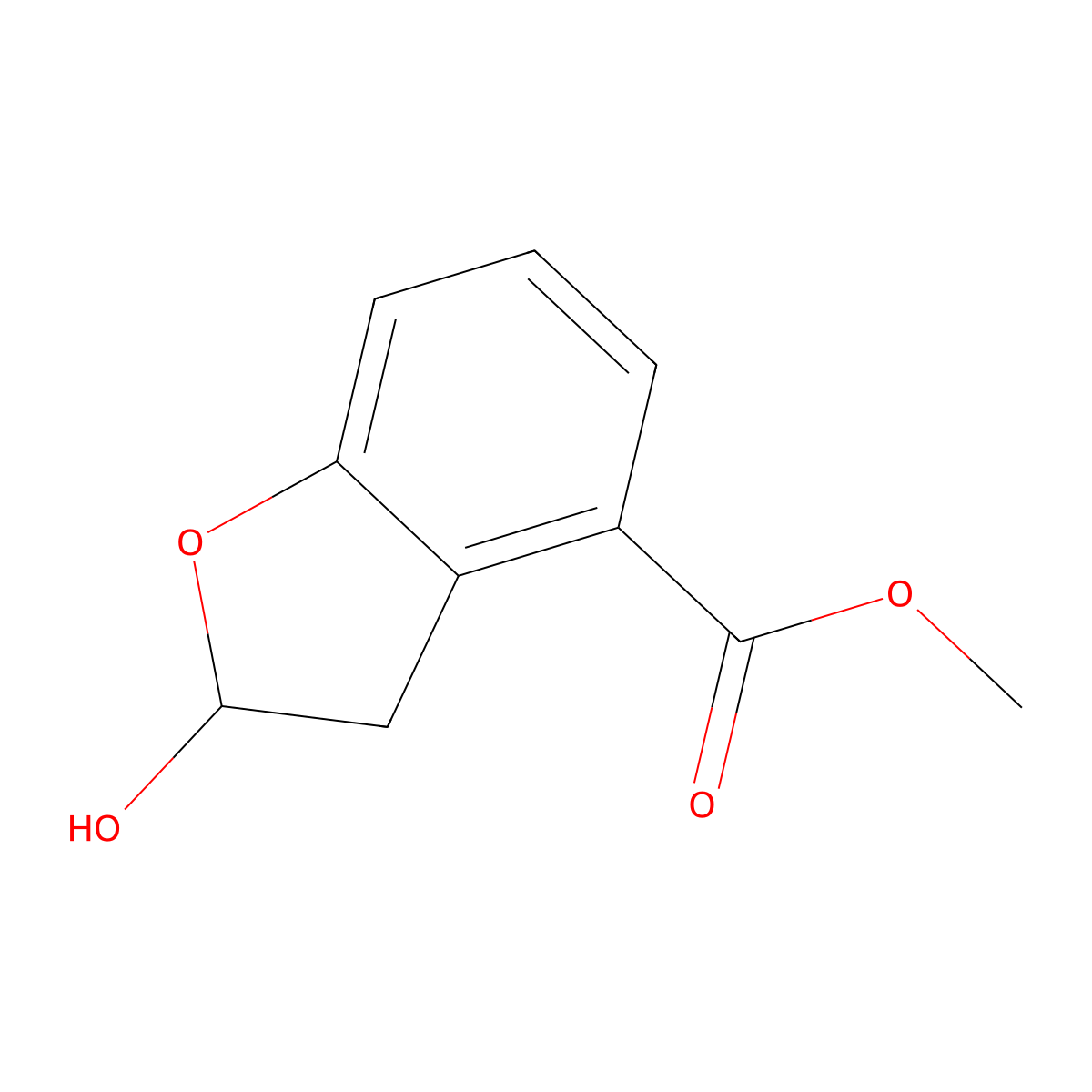 Methyl 2,3-dihydro-2-hydroxy-4-benzofurancarboxylate molecular structure, CAS 166599-85-5