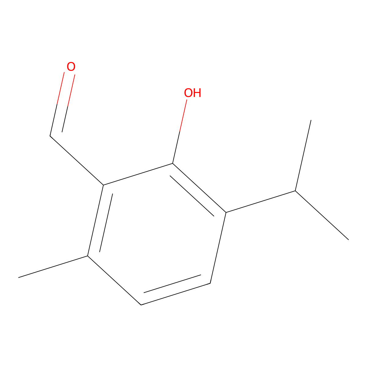 2-Hydroxy-6-methyl-3-(propan-2-yl)benzaldehyde molecular structure, CAS 1666-00-8