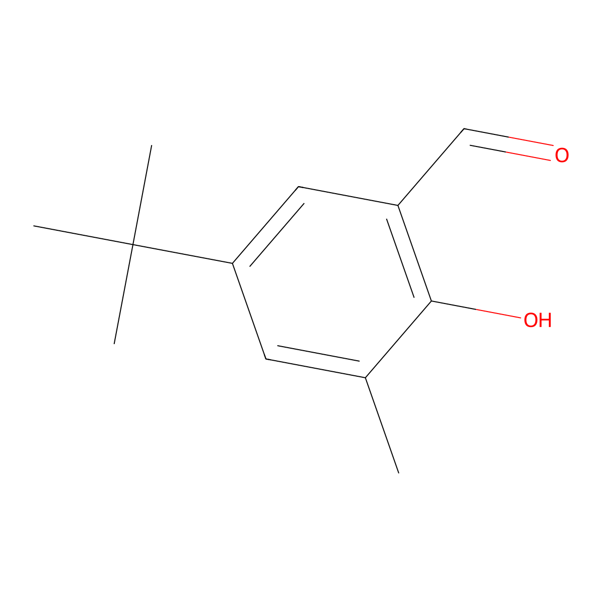 5-Tert-butyl-2-hydroxy-3-methylbenzaldehyde molecular structure, CAS 1666-01-9
