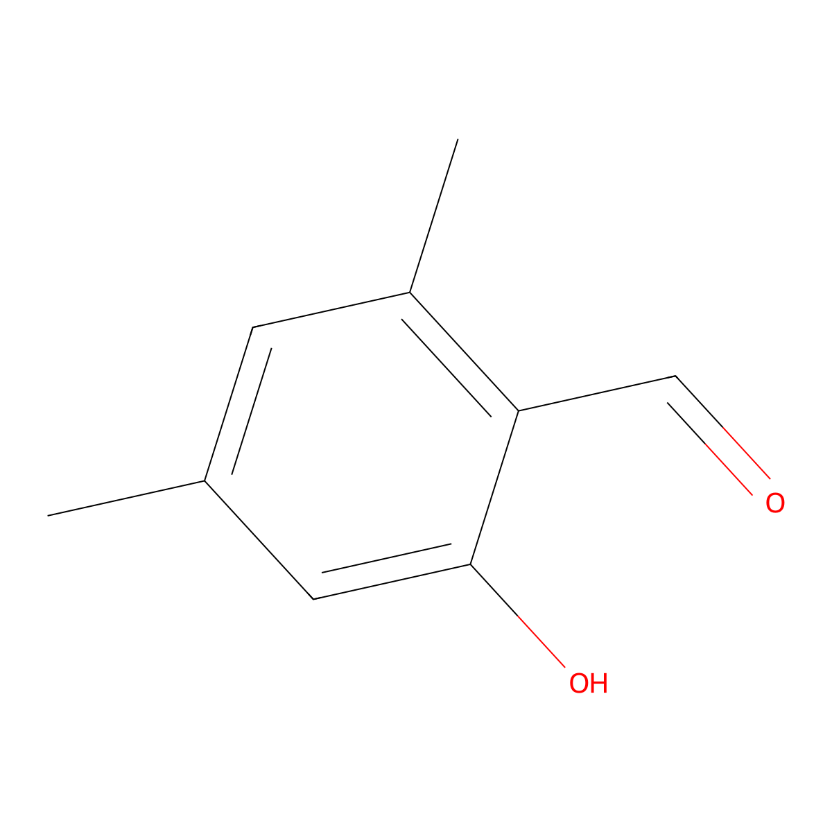 2-Hydroxy-4,6-dimethylbenzaldehyde molecular structure, CAS 1666-02-0