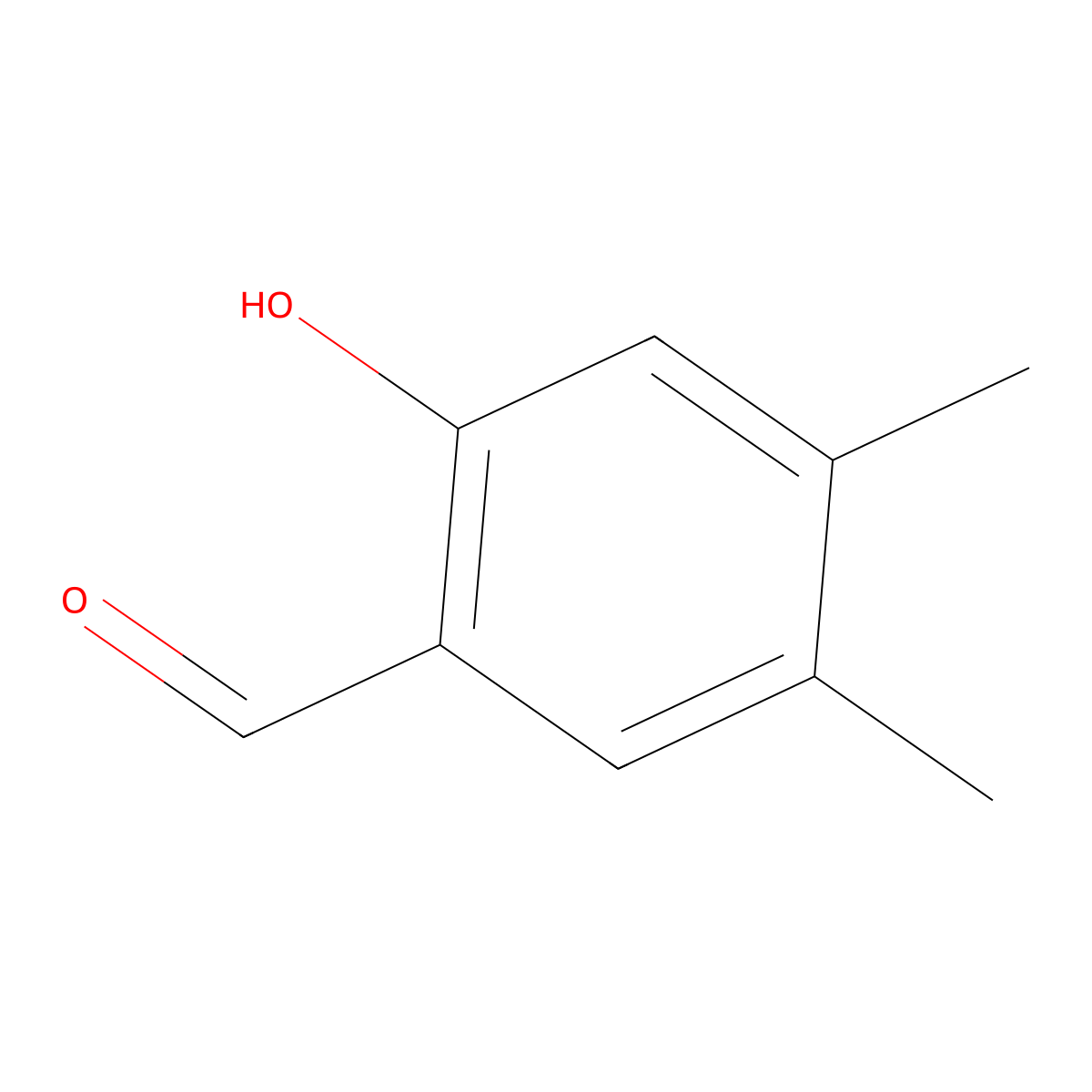 2-Hydroxy-4,5-dimethylbenzaldehyde molecular structure, CAS 1666-03-1