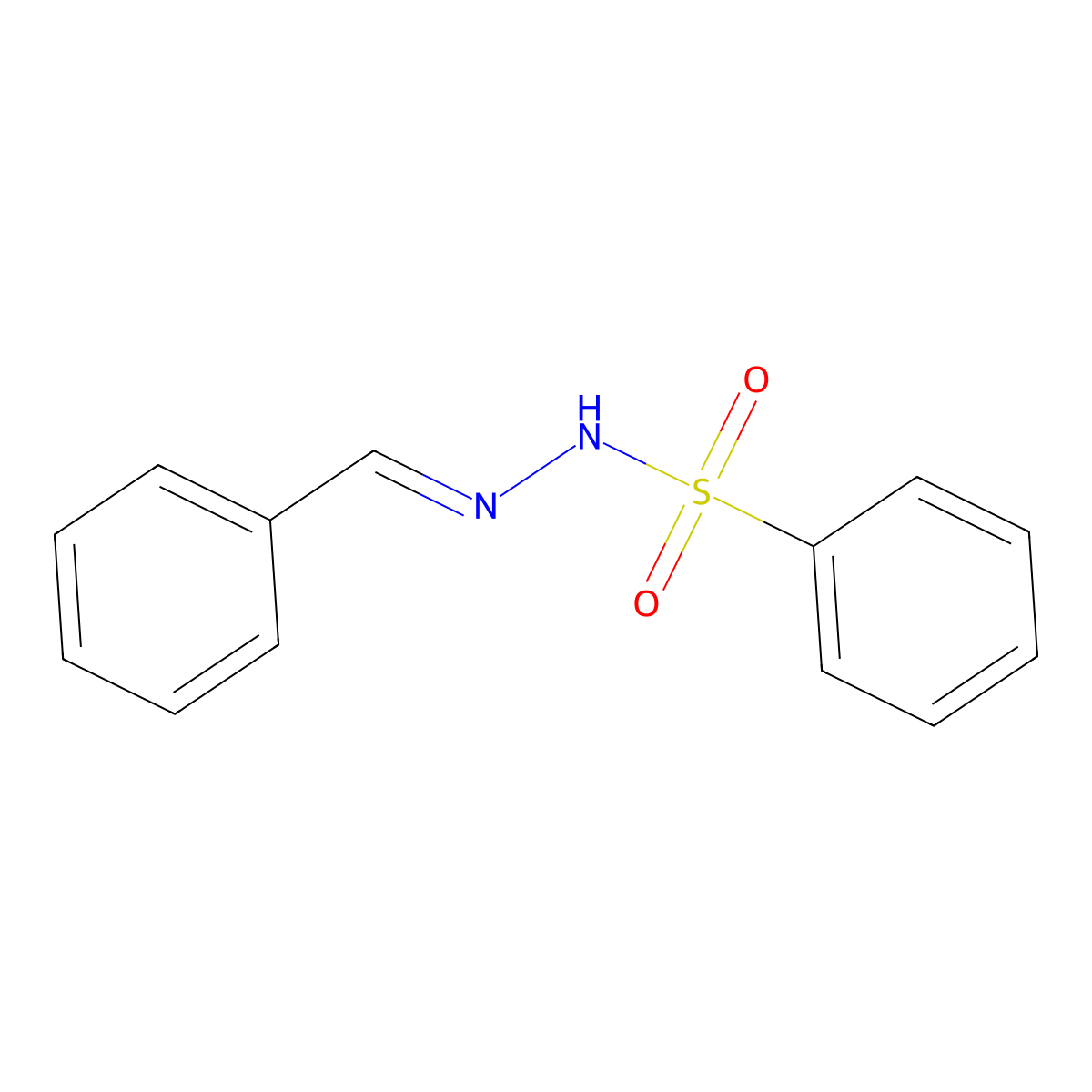 Benzenesulfonic acid, benzylidenehydrazide molecular structure, CAS 1666-16-6