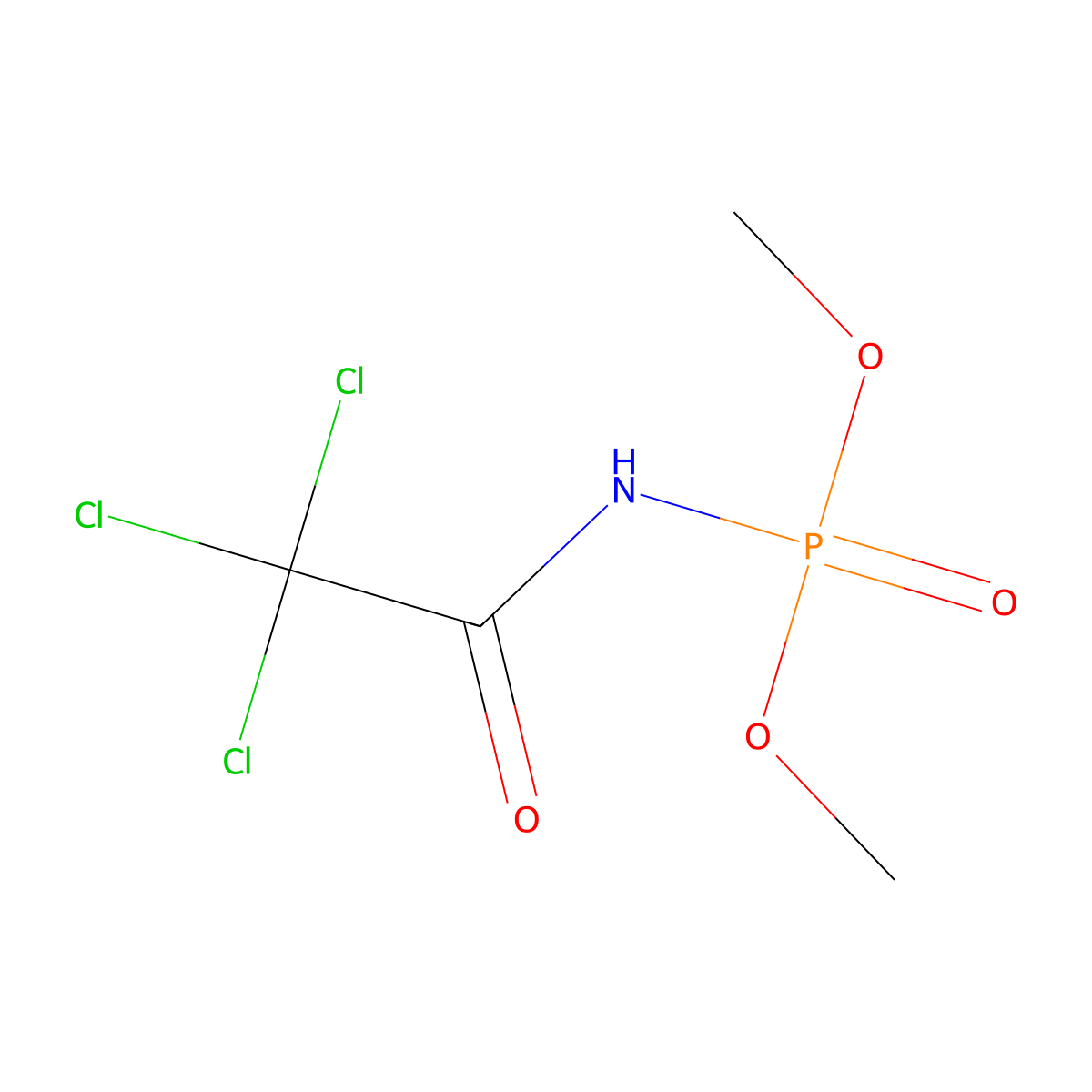 Dimethyl N-(2,2,2-trichloroacetyl)phosphoramidate molecular structure, CAS 1666-45-1