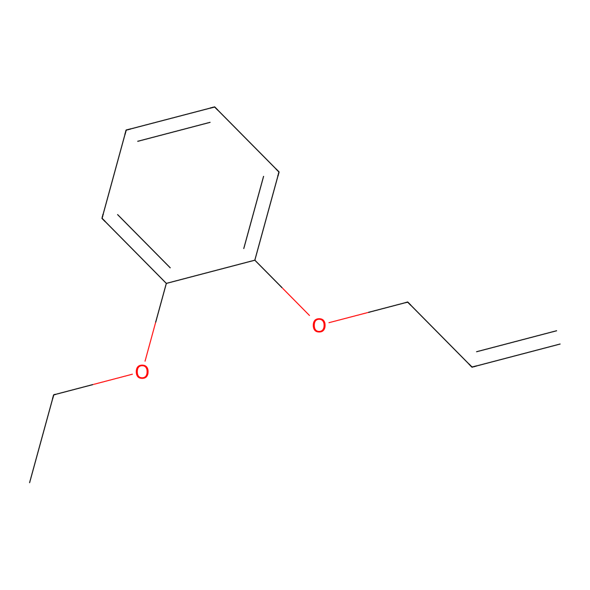 Benzene, 1-ethoxy-2-(2-propenyloxy)- molecular structure, CAS 1666-74-6