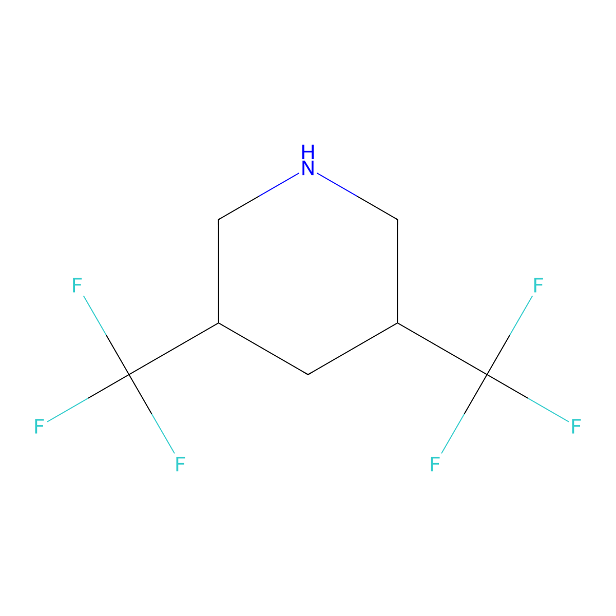 3,5-Bis(trifluoromethyl)piperidine molecular structure, CAS 166602-13-7