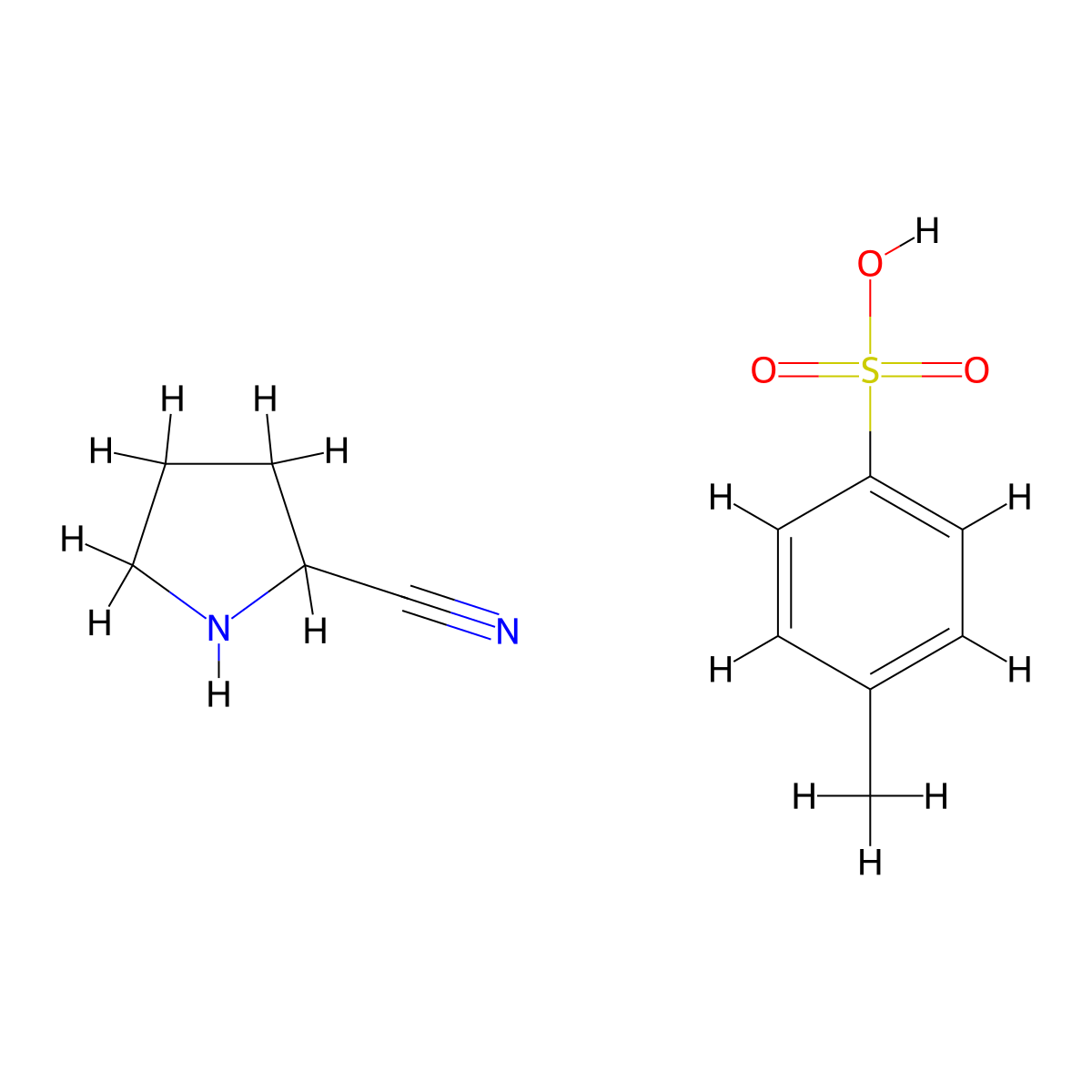 Pyrrolidine-2-carbonitrile 4-methylbenzenesulfonate molecular structure, CAS 1666113-04-7