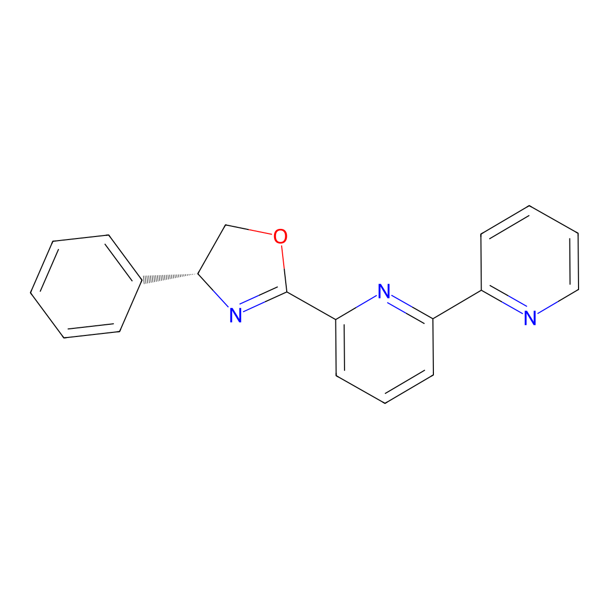 (R)-2-([2,2'-Bipyridin]-6-yl)-4-phenyl-4,5-dihydrooxazole molecular structure, CAS 1666123-70-1