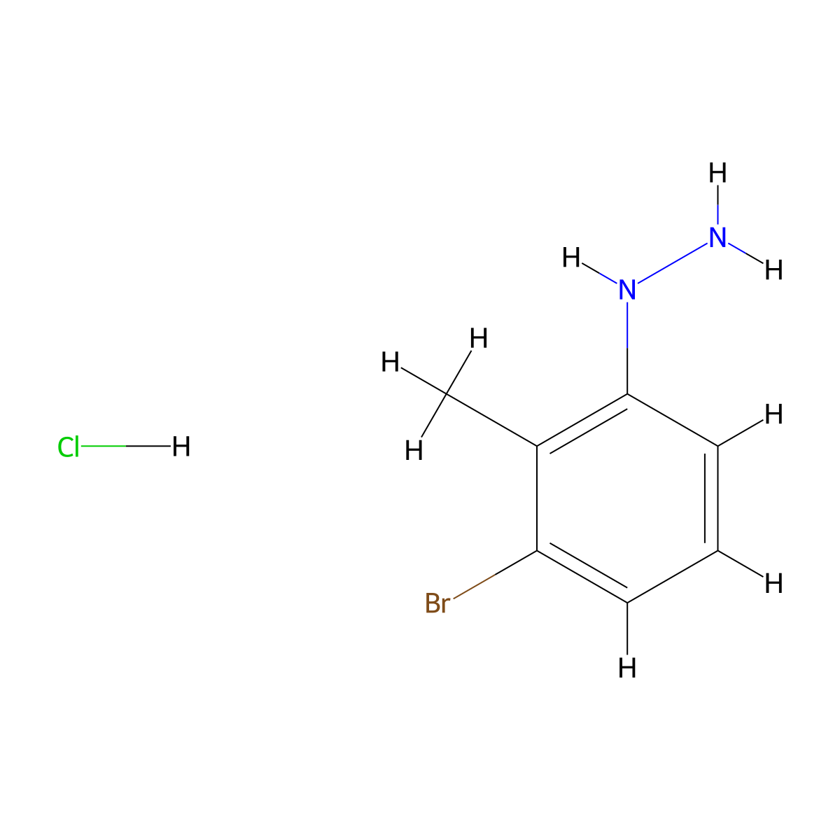 (3-Bromo-2-methylphenyl)hydrazine hydrochloride molecular structure, CAS 1666138-49-3