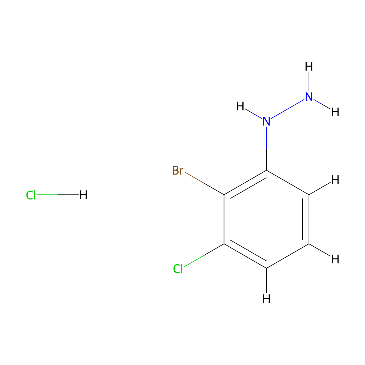 (2-Bromo-3-chlorophenyl)hydrazine hydrochloride molecular structure, CAS 1666138-62-0