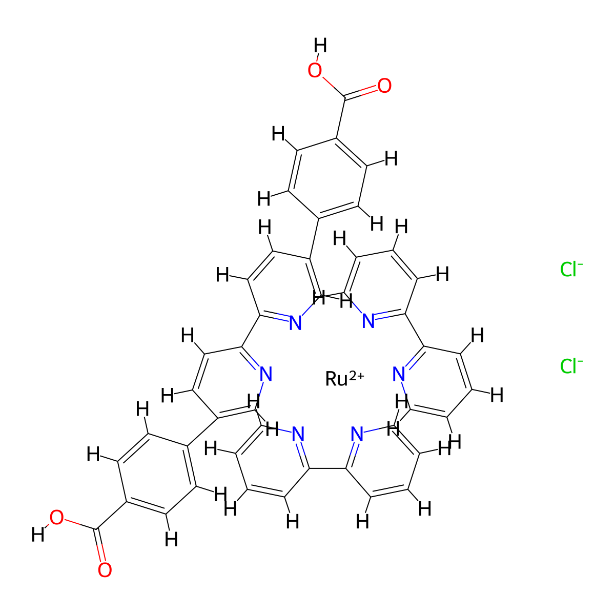 Ruthenium, bis(2,2'-bipyridine-κN1,κN1')[[4,4'-([2,2'-bipyridine]-5,5'-diyl-κN1,κN1')bis[benzoato]](2-)]-, dihydrochloride molecular structure, CAS 1666141-34-9