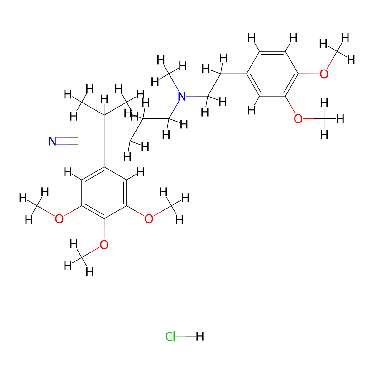Gallopamil Hydrochloride molecular structure, CAS 16662-46-7