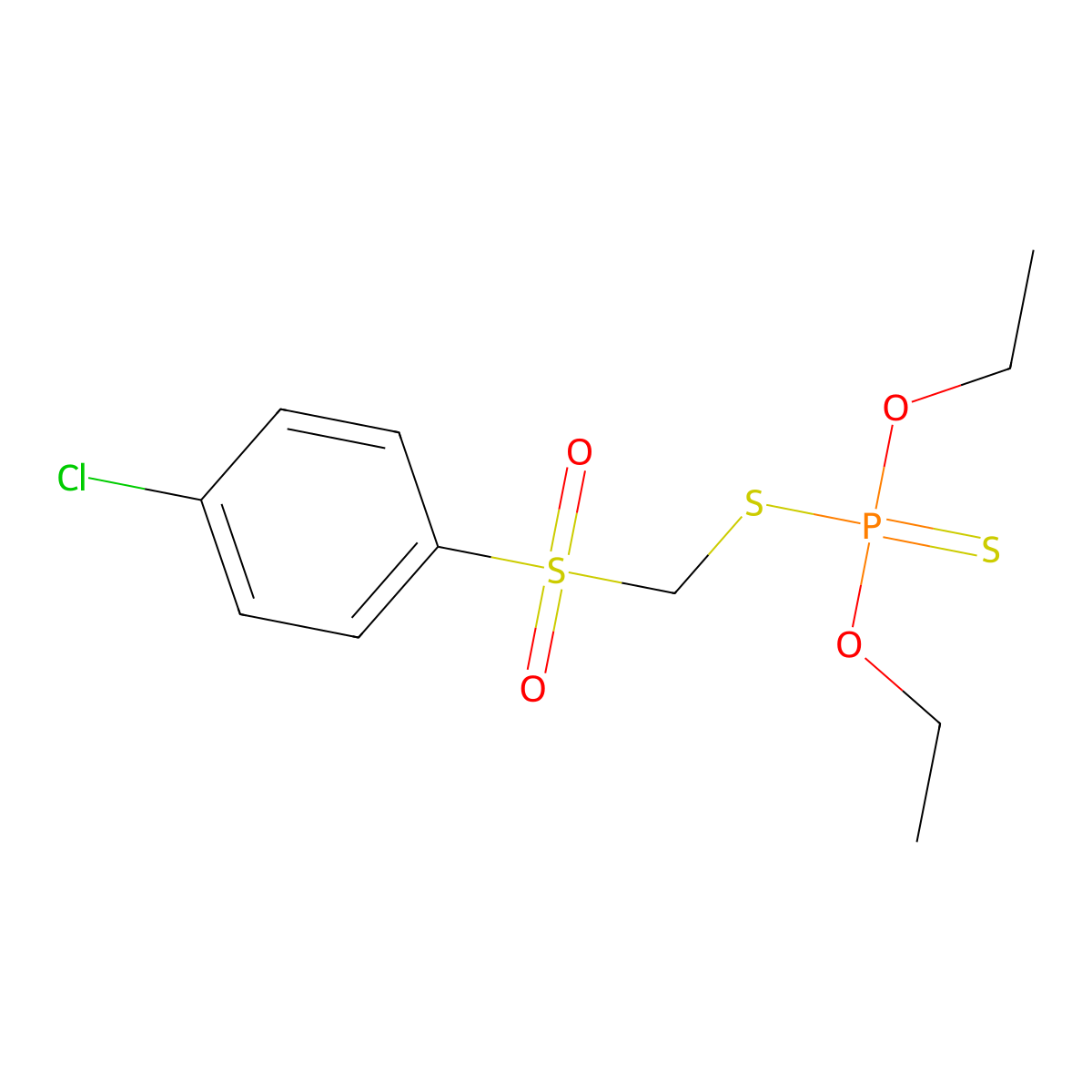 Carbophenothion sulfone molecular structure, CAS 16662-85-4
