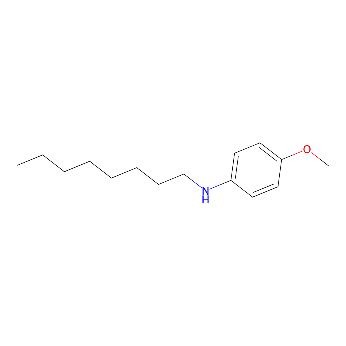 N-Octyl-p-anisidine molecular structure, CAS 16663-87-9