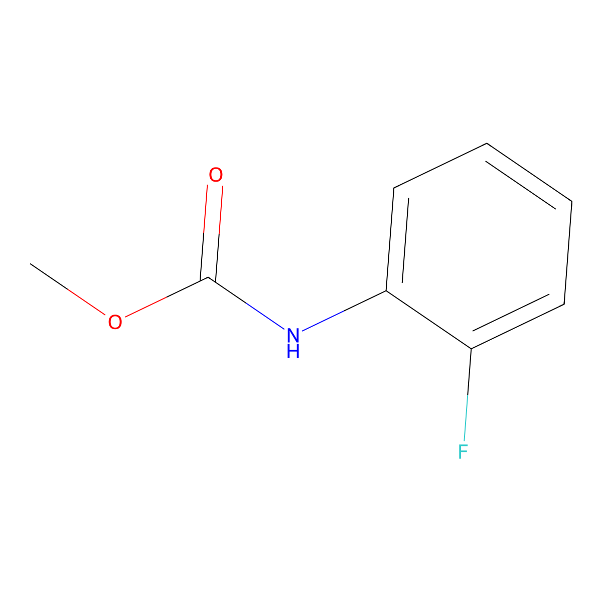 2-fluoro-N-methoxycarbonylaniline molecular structure, CAS 16664-12-3