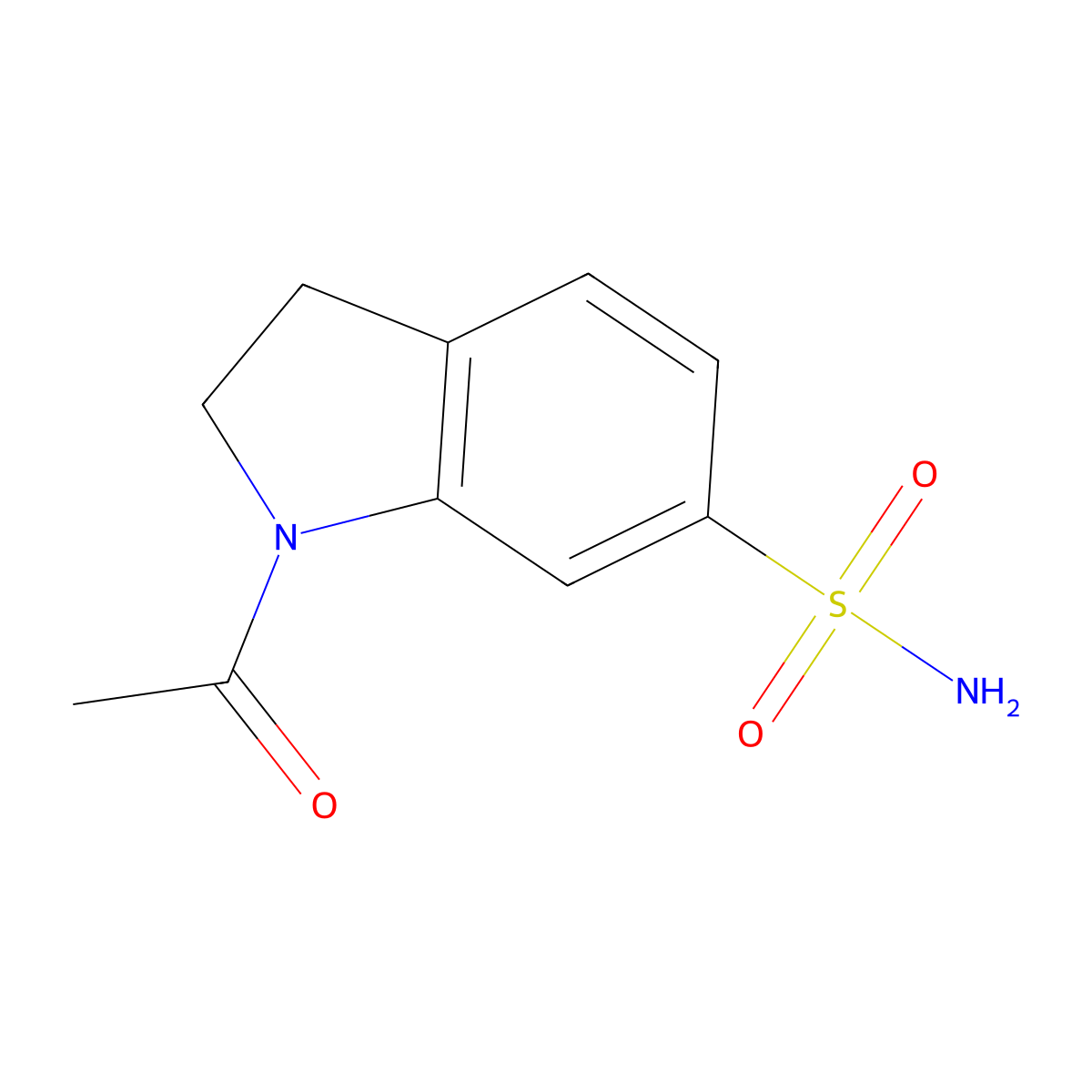 1H-Indole-6-sulfonamide, 1-acetyl-2,3-dihydro- molecular structure, CAS 16664-98-5