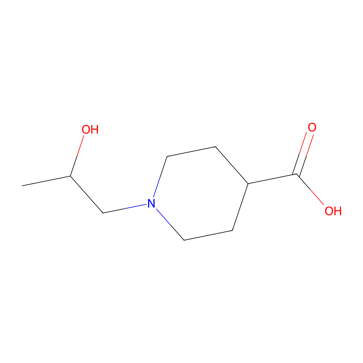 1-(2-Hydroxypropyl)piperidine-4-carboxylic acid molecular structure, CAS 16665-30-8