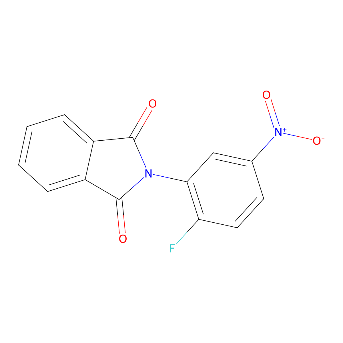 2-(2-fluoro-5-nitrophenyl)-1H-isoindole-1,3(2H)-dione molecular structure, CAS 166658-69-1