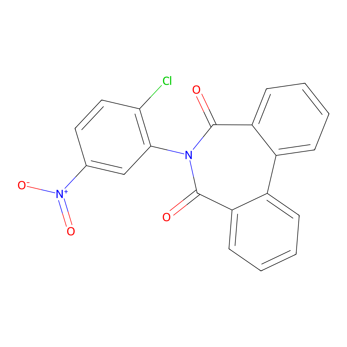 6-(2-Chloro-5-nitrophenyl)benzo[d][2]benzazepine-5,7-dione molecular structure, CAS 166659-01-4