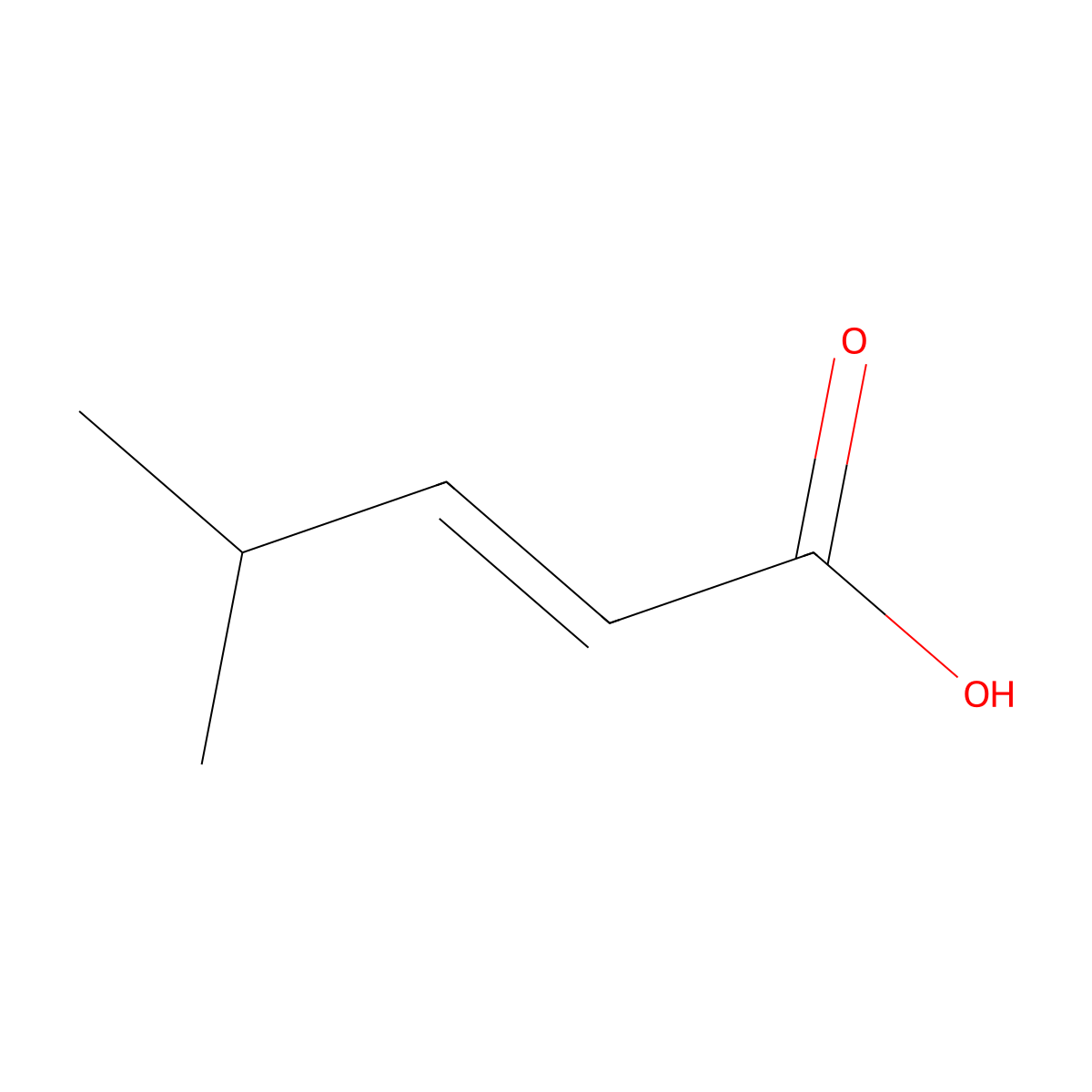 3-Isopropyl acrylic acid molecular structure, CAS 16666-43-6