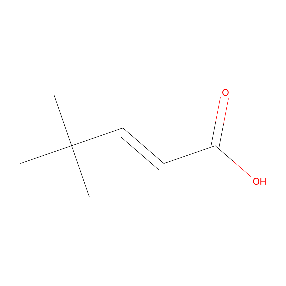 (2E)-4,4-Dimethyl-2-pentenoic acid molecular structure, CAS 16666-45-8