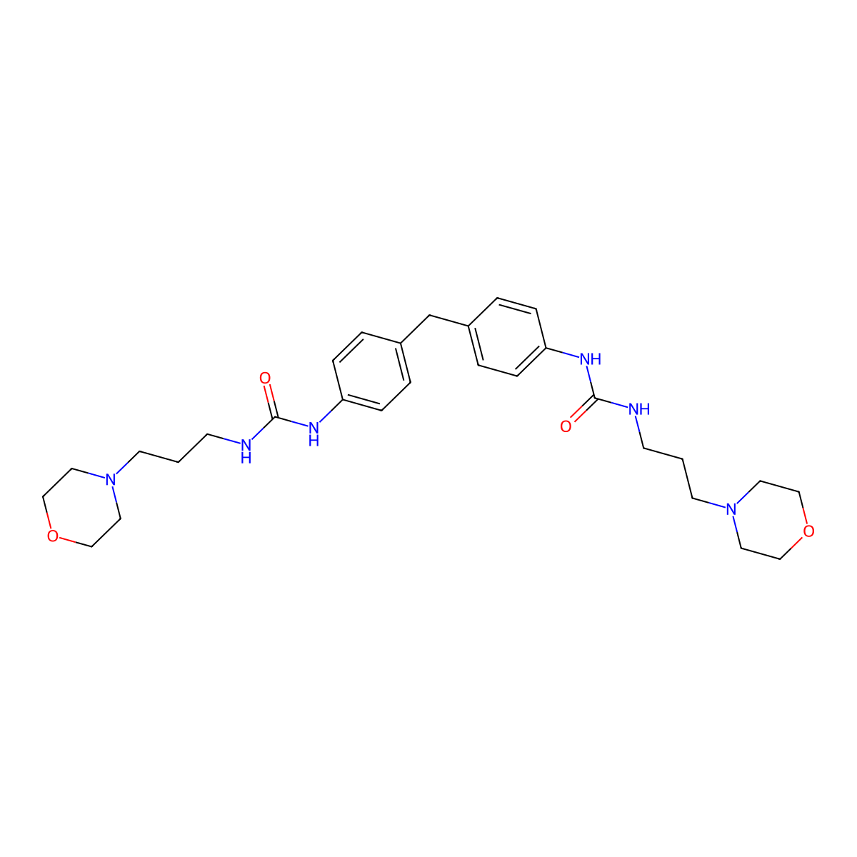 3-[3-(Morpholin-4-yl)propyl]-1-(4-{[4-({[3-(morpholin-4-yl)propyl]carbamoyl}amino)phenyl]methyl}phenyl)urea molecular structure, CAS 166660-17-9
