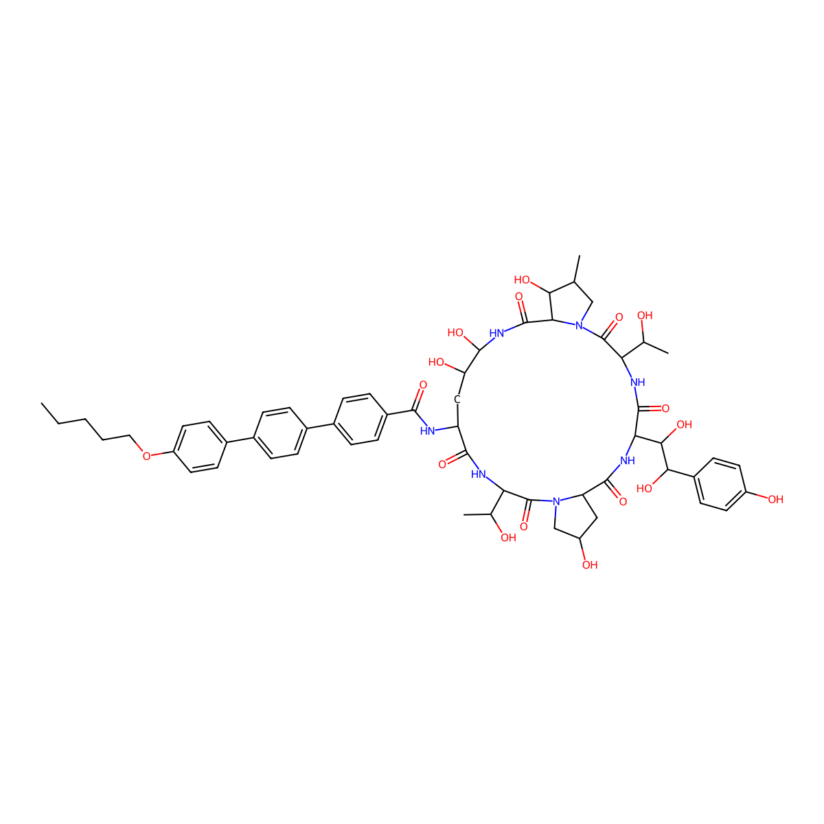 Anidulafungin molecular structure, CAS 166663-25-8