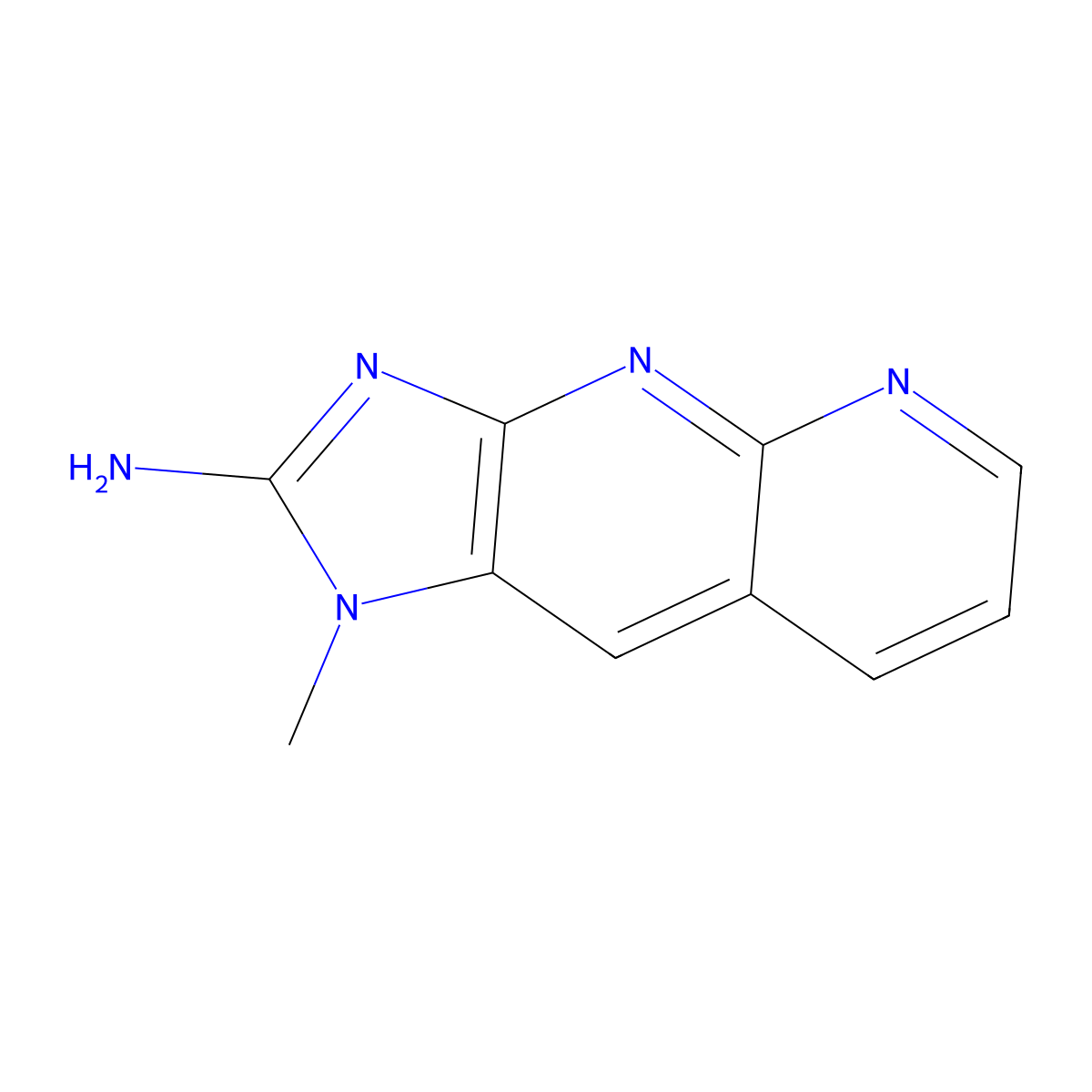 1-Methyl-1H-imidazo(4,5-b)(1,8)naphthyridin-2-amine molecular structure, CAS 166664-83-1