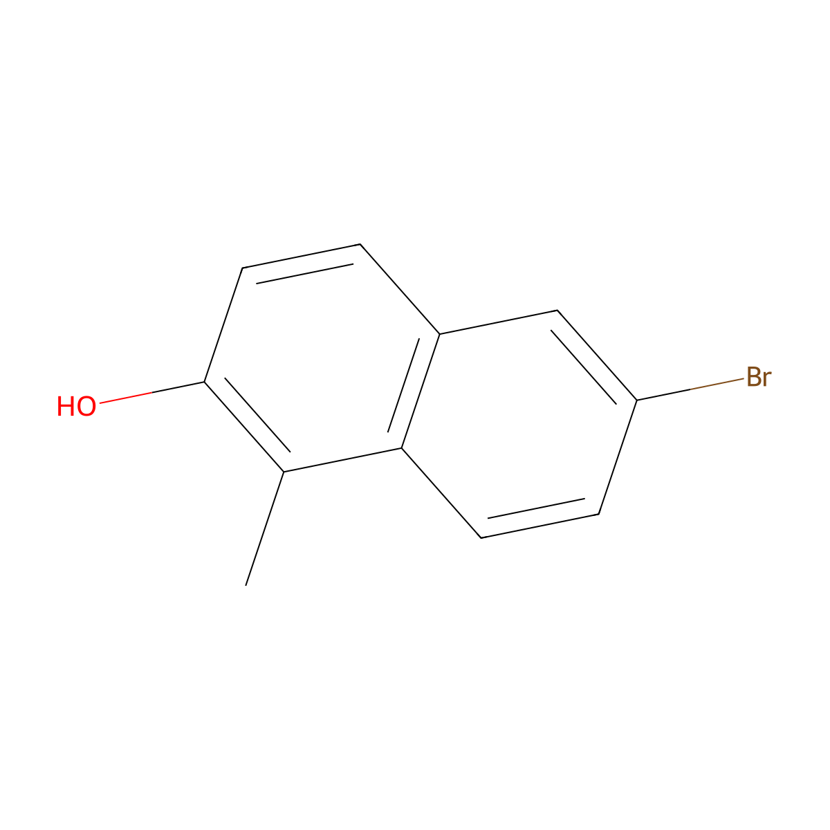 2-Naphthol, 6-bromo-1-methyl- molecular structure, CAS 16667-01-9