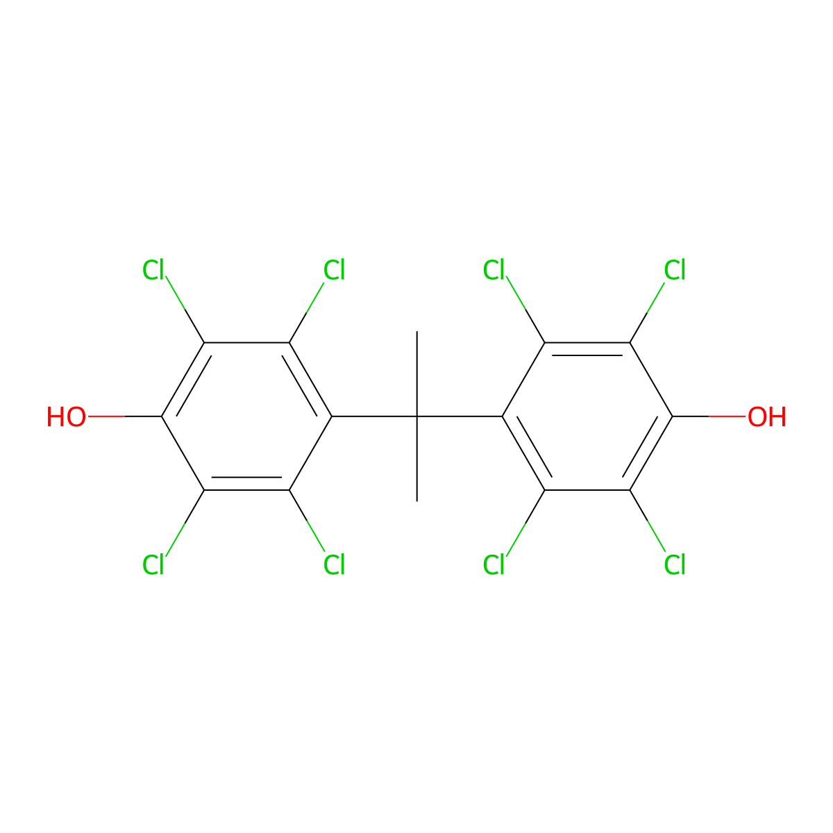 Phenol, 4,4'-(1-methylethylidene)bis[2,3,5,6-tetrachloro- molecular structure, CAS 16669-42-4