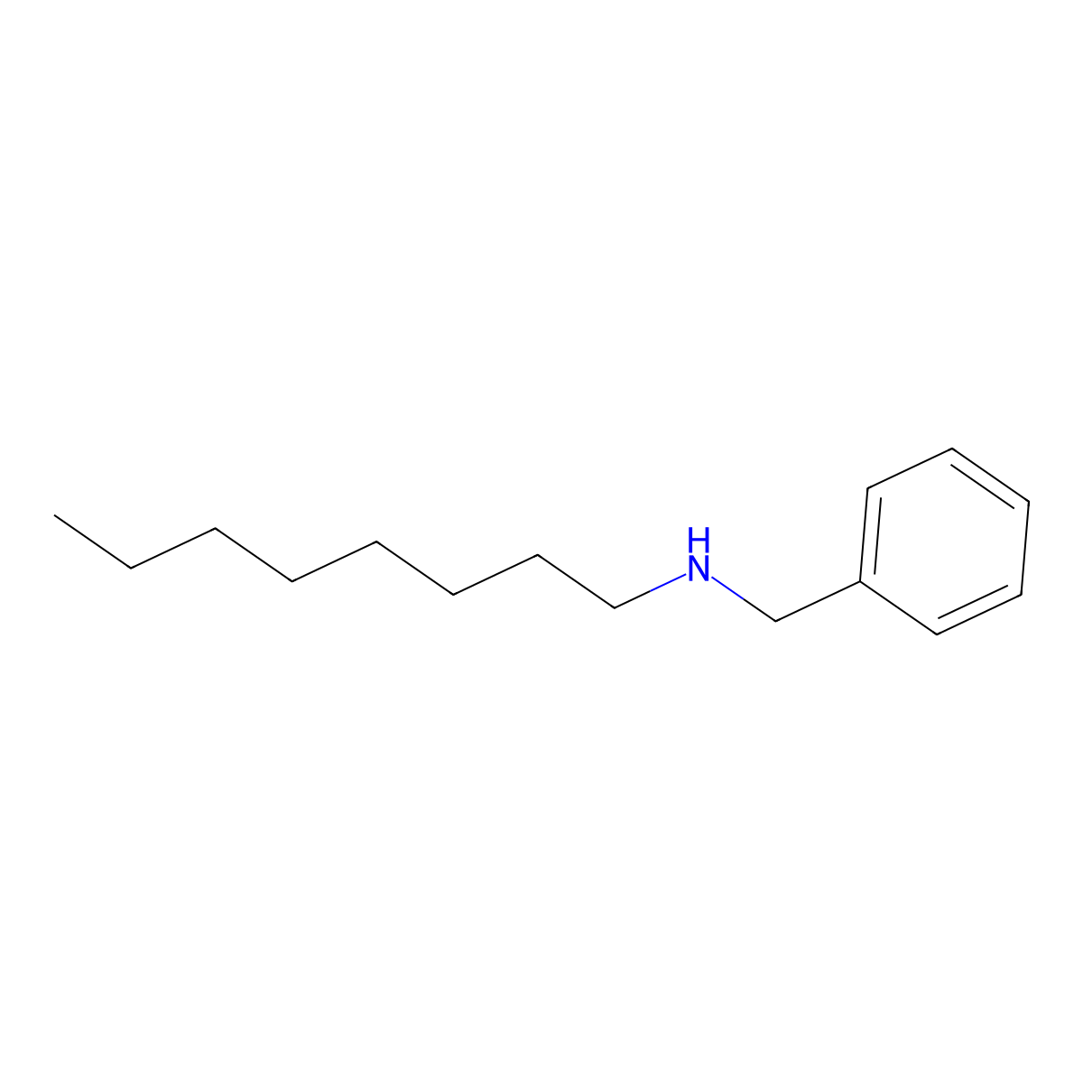 N-Octylbenzenemethanamine molecular structure, CAS 1667-16-9