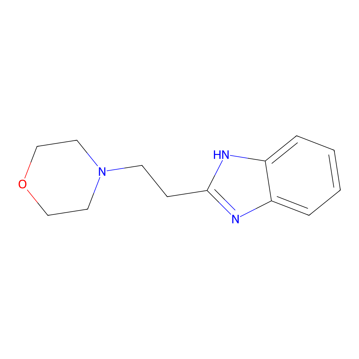 Benzimidazole, 2-(2-morpholinoethyl)- molecular structure, CAS 16671-64-0