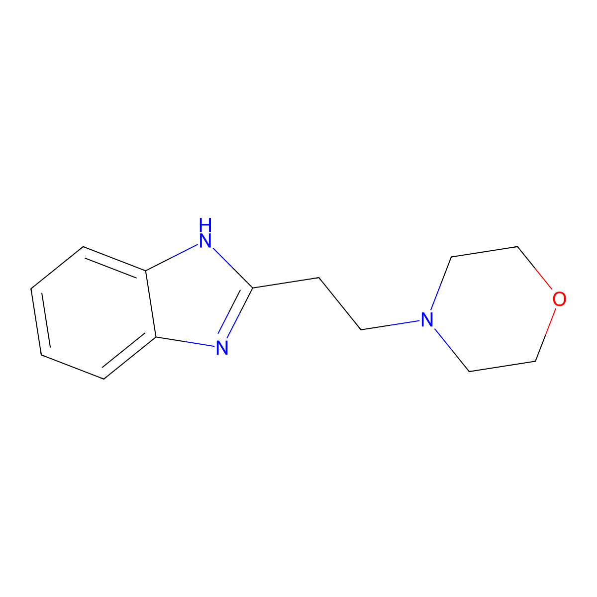 Benzimidazole, 2-(2-morpholinoethyl)- molecular structure, CAS 16671-64-0
