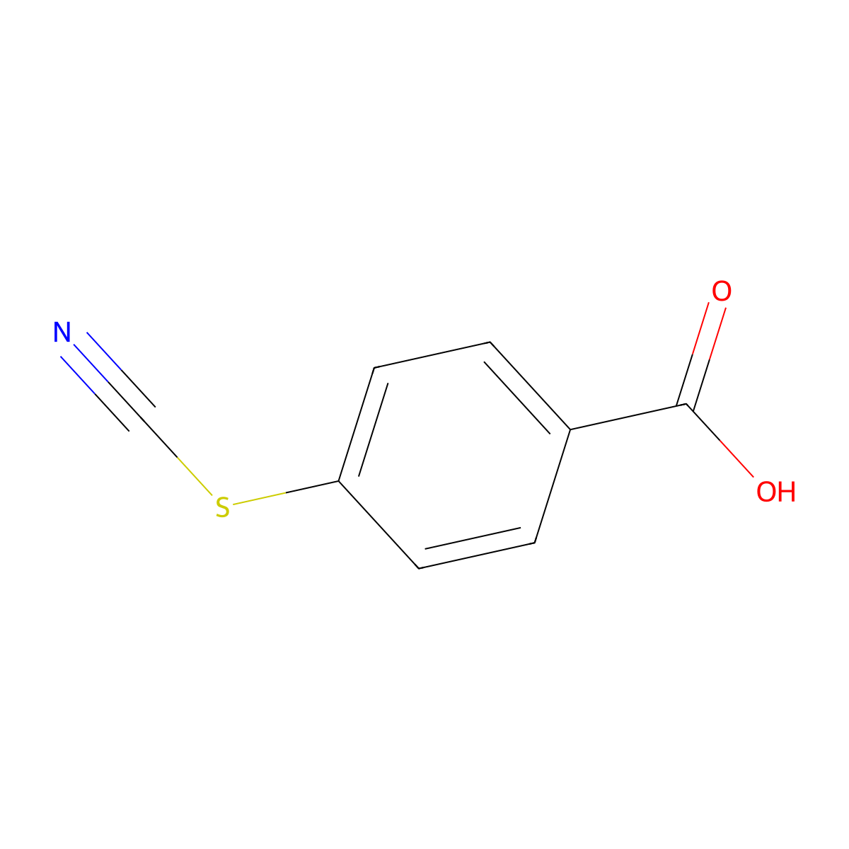 Benzoic acid, p-thiocyano- molecular structure, CAS 16671-88-8