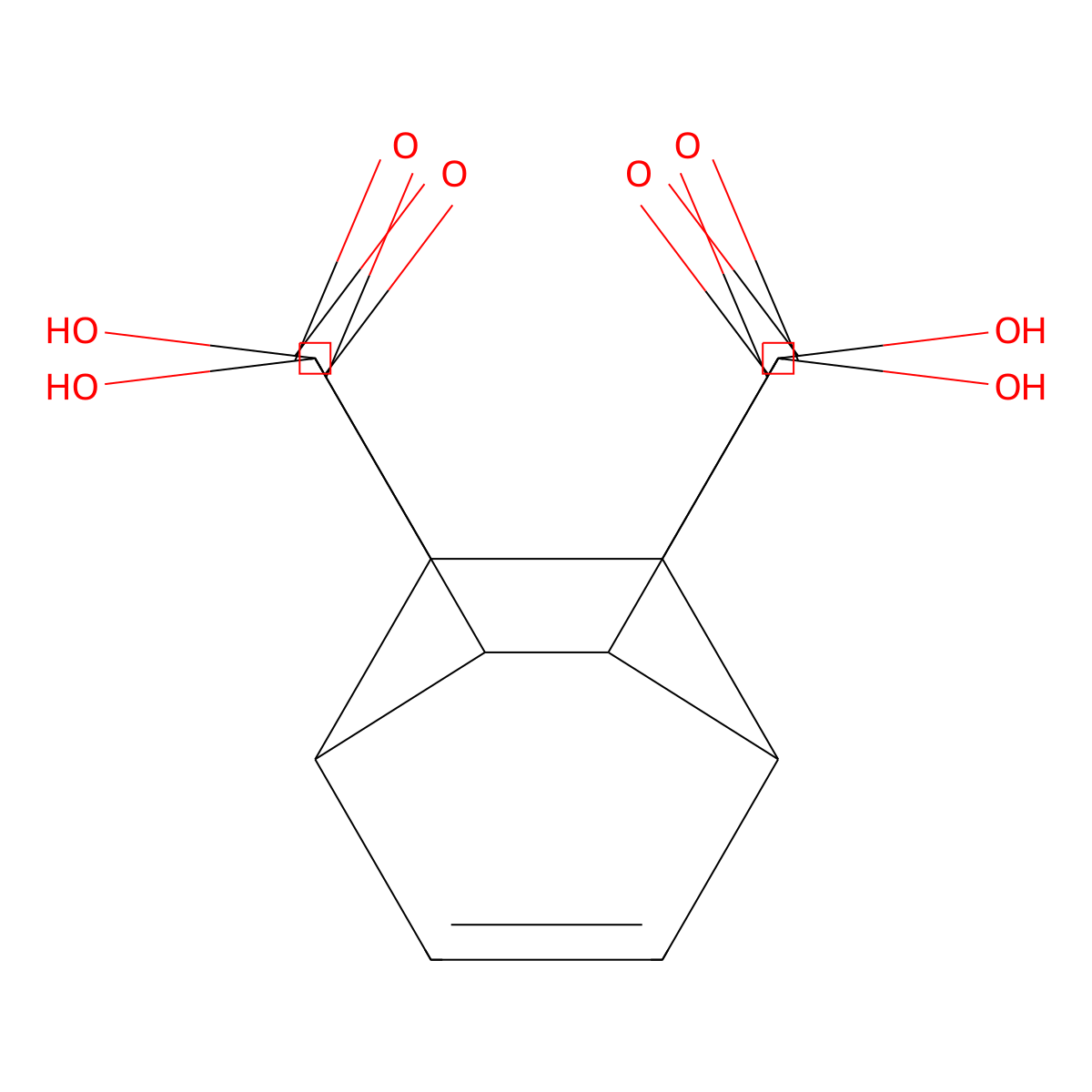 Bicyclo[2.2.2]oct-7-ene-2,3,5,6-tetracarboxylic acid molecular structure, CAS 16672-29-0